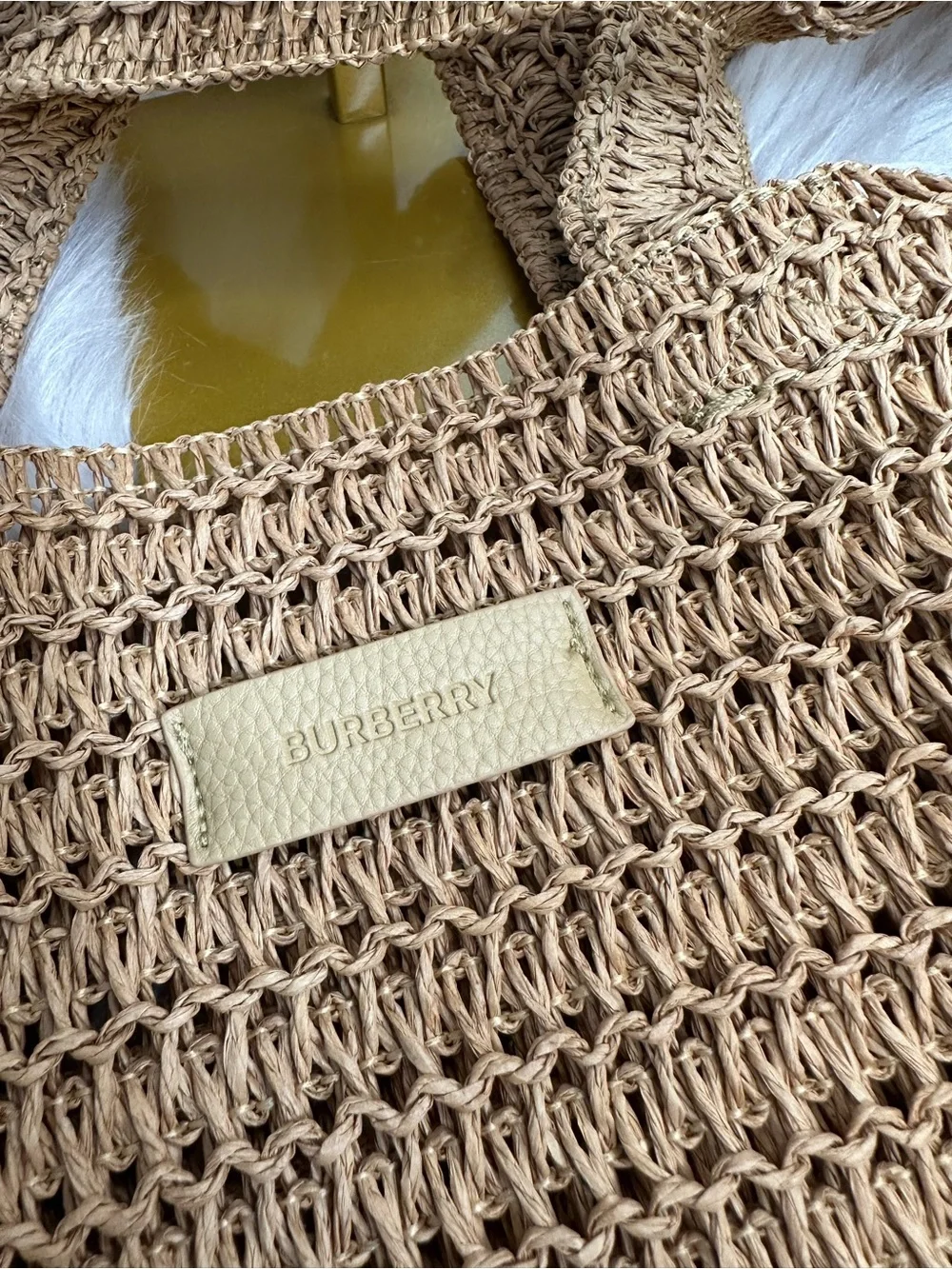 GWP BB Woven Crochet Tote Bag in Tan
